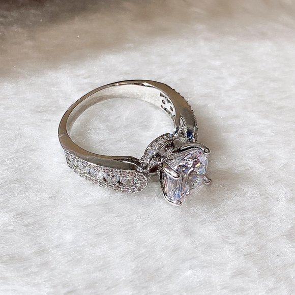 Round Solitaire Pave Engagement Ring - Picture 12 of 16